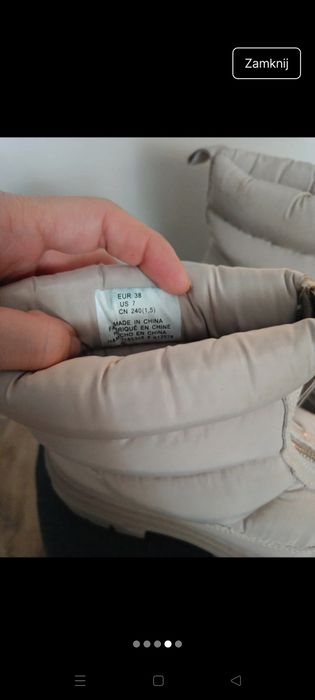 Śniegowce damskie hm h&M 38 beż beżowe