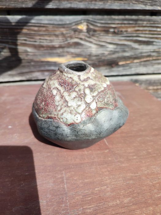 Ciekawy ceramiczny wazon - Sygnowany - design - vintage - L8