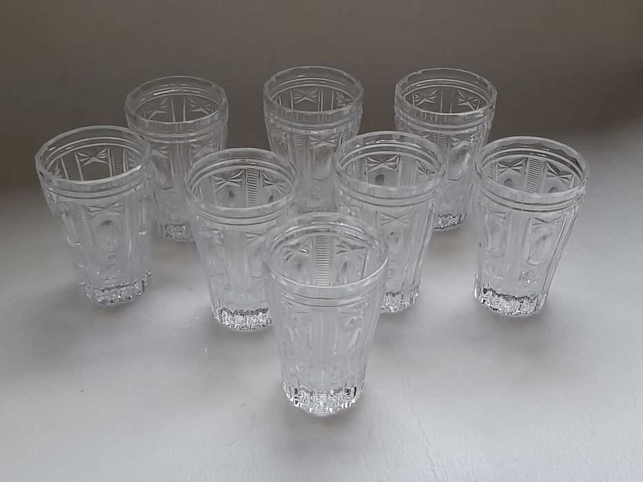 Хрустальные стаканы.Винтаж  времен ссср.11 шт.