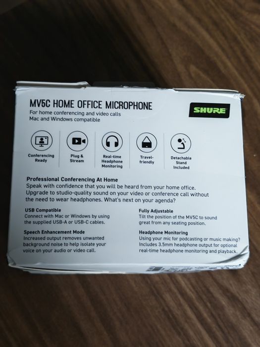 Mikrofon pojemnościowy kardioidalny - Shure Motiv MV5C