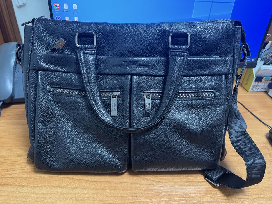 Мужская сумка портфель кожа ARMANI