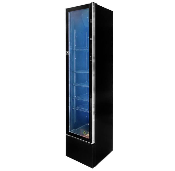 Witryna chłodnicza 1-drzwiowa 150L Mega-M DIEGO S40 Exclusive black oświetlenie LED
