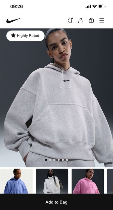 Худі на флісі оверсайз жіноче Nike W Nsw Phnx