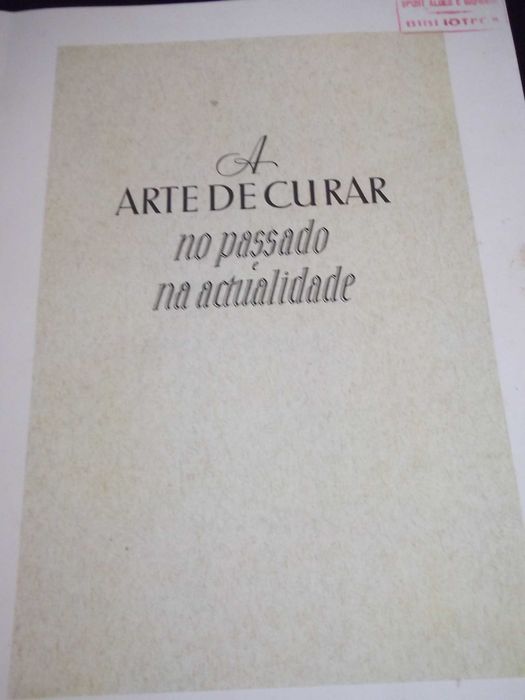 Livro A arte de curar no passado e na actualidade
