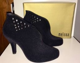 Botins Melissa revestida a veludo 39