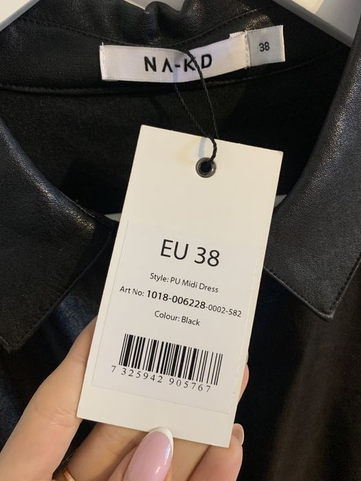 Czarna skórzana sukienka NA-KD roz. 38 NOWA