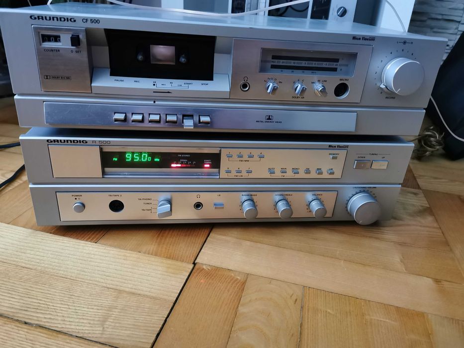 Amplituner Grundig R500 2.0 srebrny + magnetofon grundig gratis