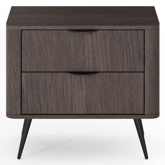 ZZ2412 - Szafka nocna z szufladami dąb dunin, zaokrąglona. MEBLE LASKI