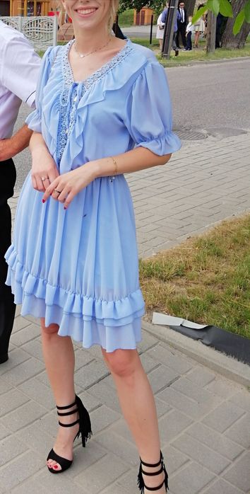 Sukienka na wesele błękitna S