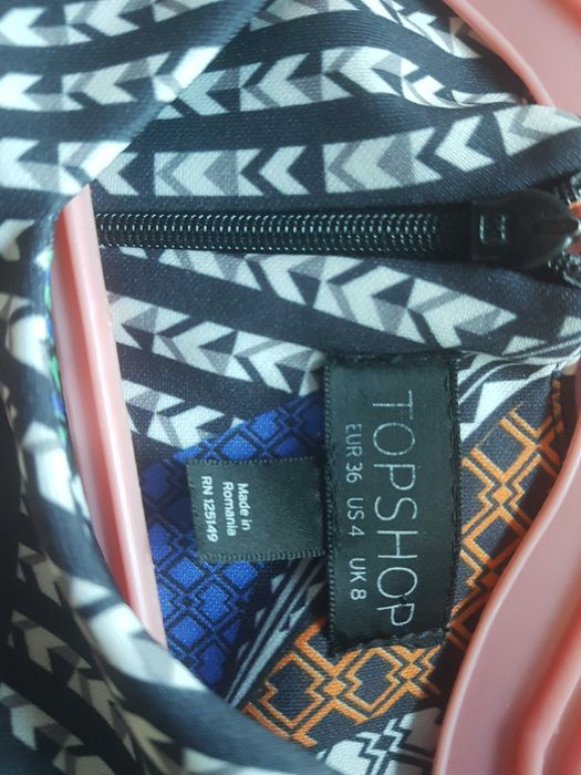 Letnia graficzna sukienka Topshop, geometryczna XS S 34 36