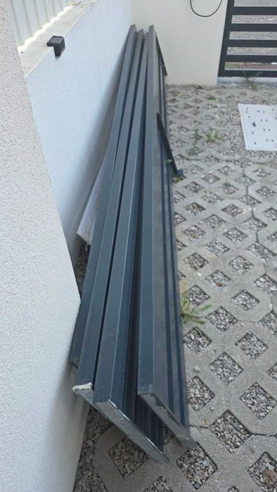 4 painéis de gradeamento em ferro/aço antracite – 300 × 41,5 cm