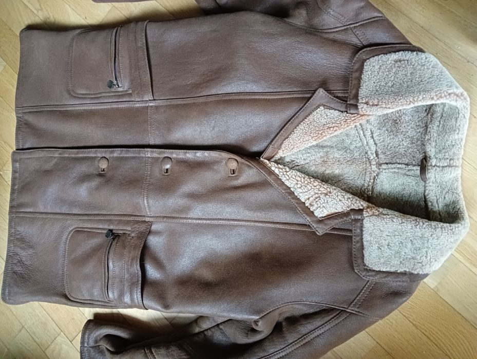 -50% Kurtka skórzana XL kożuch wełna skóra owcza j ochnik shelpskin