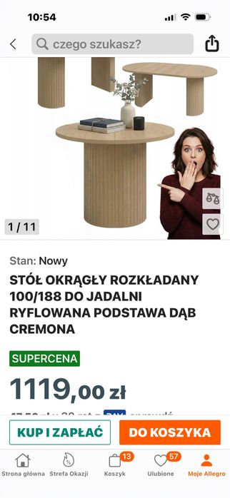 Ogrągly stól 100/188
