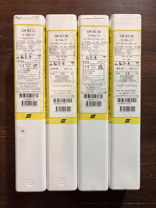 opakowania elektrod spawalniczych ESAB OK 63.30 E 316L-17