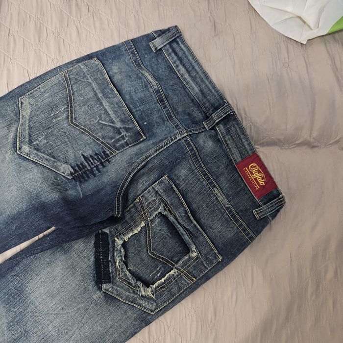 Studded  boptcut jeans low waist, faded буткат flared buffallo london