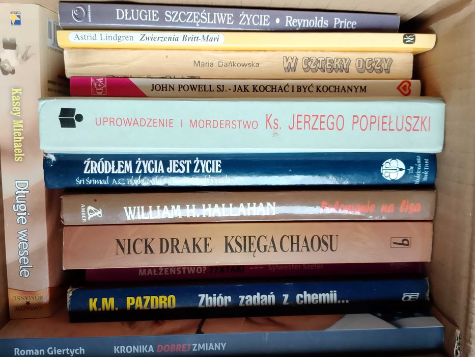 Karton książek wyprzedaż 14 sztuk