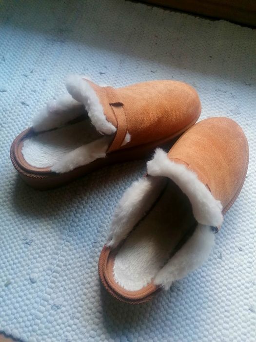 Brązowe damskie buty śniegowce mukluki kapcie 41