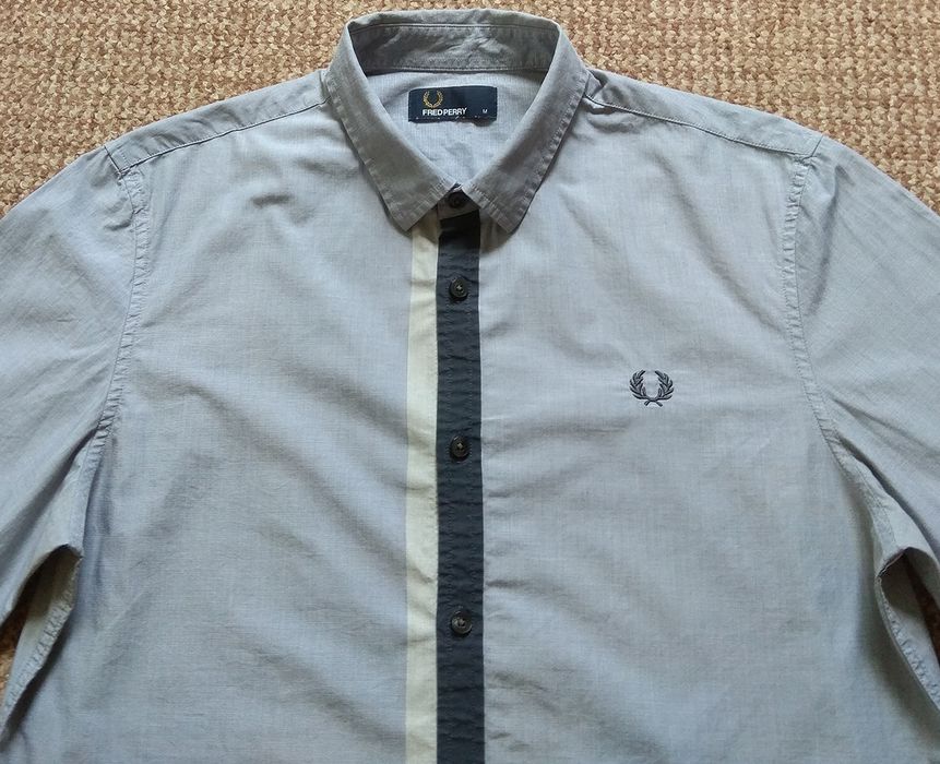 FRED PERRY рубашка M серая Оригинал
