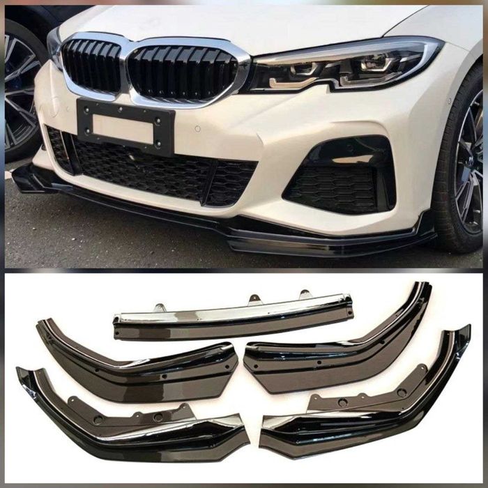 Сплиттер переднього бампера BMW G20 (3 Series) диффузор спойлер губа пороги обвес зеркала сплiтер