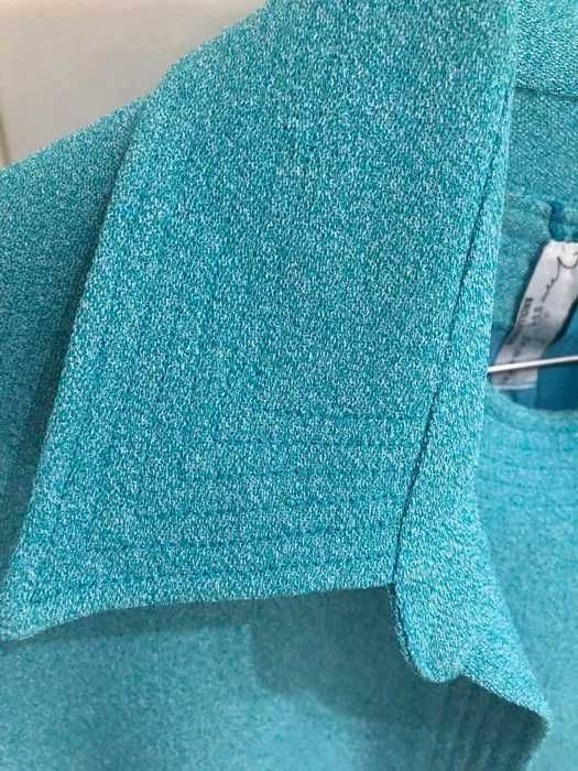Vestido azul turquesa com bolero marca exclusiva Leonor Ferreira