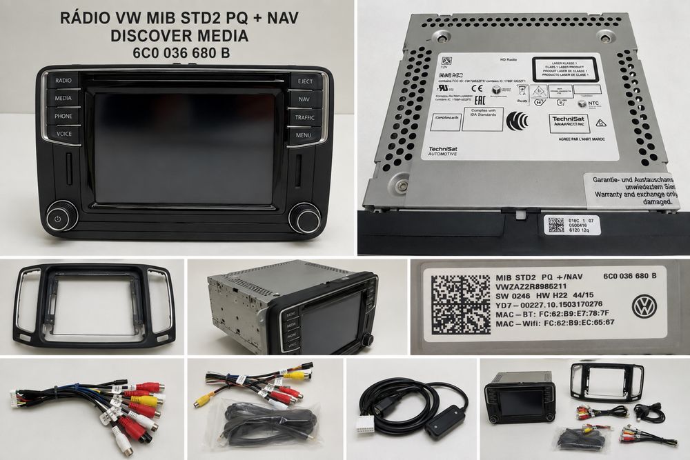 Rádio VW MIB STD2 PQ + NAV Discover Media 6C0 036 680 B
