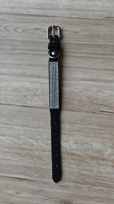 Obroża z cyrkoniami na malutkiego pieska 25 cm