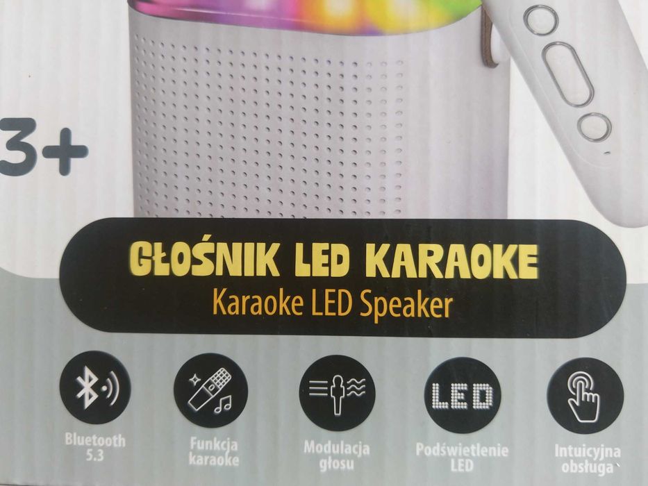 HIT Głośnik bezprzewodowy led karaoke bluetooth + mikrofon KURIER