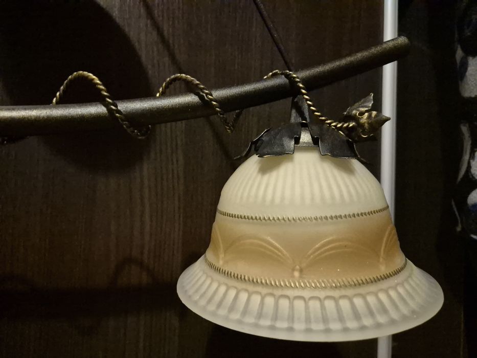 Żyrandol z dwoma kloszami