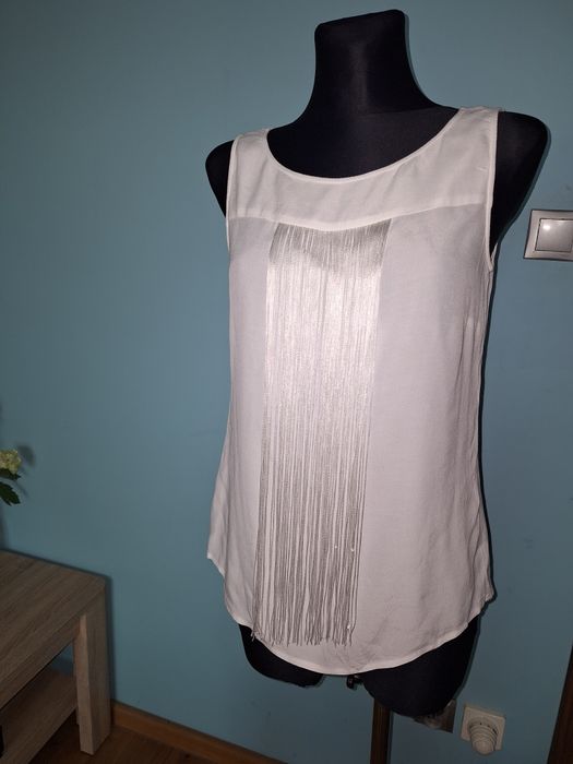 Comma biała bluzka na grubych ramiączkach