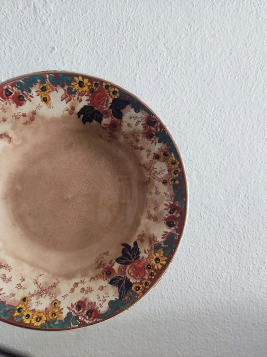 Prato de sopa raro Excelsior Rico da Fábrica de louça Sacavém