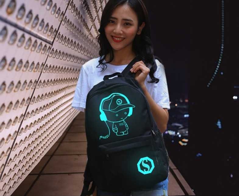 Школьный РЮКЗАК с подсветкой!   Портфель 2в1 з навушниками!