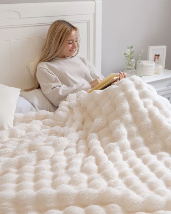 Manta Flamingueo Branca – Efeito Bubble