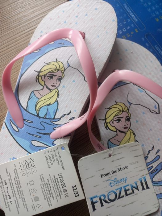 klapki FROZEN ELSA kraina lodu 32-33