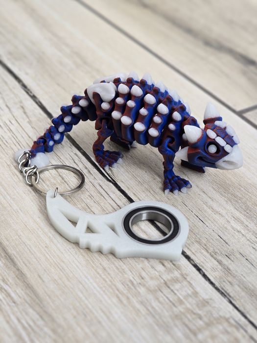 Świecący Keyspinner + Ankylozaur 2w1- KeyRambit KeyFlipper Druk3d