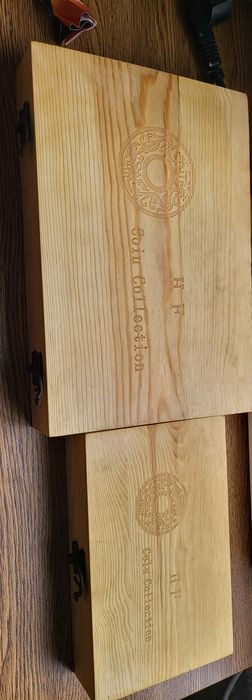 Caixas de madeira para colecionador de moedas