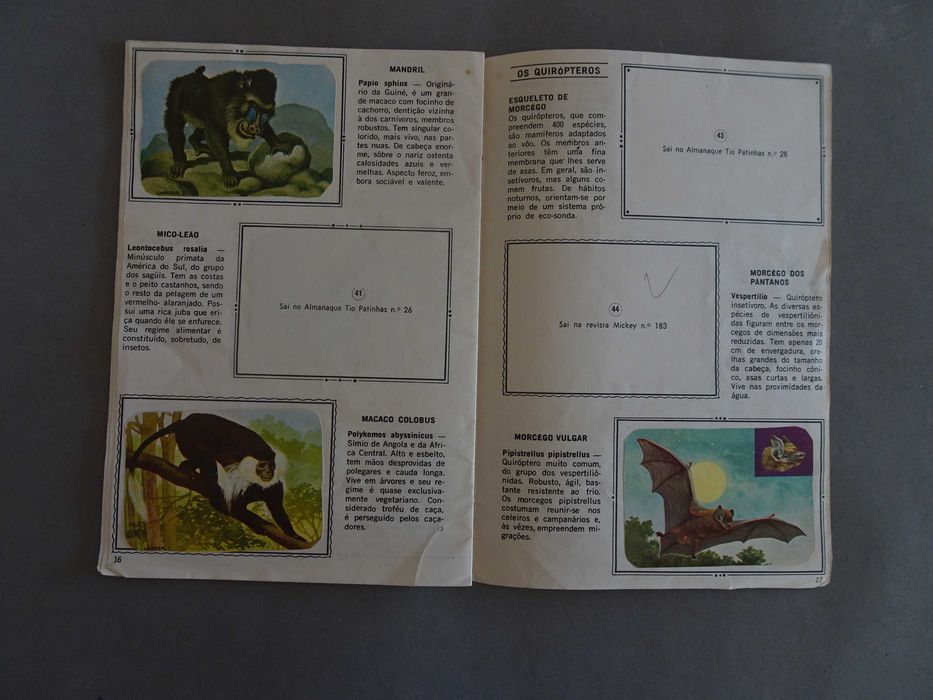 Caderneta de cromos Figurinhas de Animais Disney (Faltam 36 cromos)