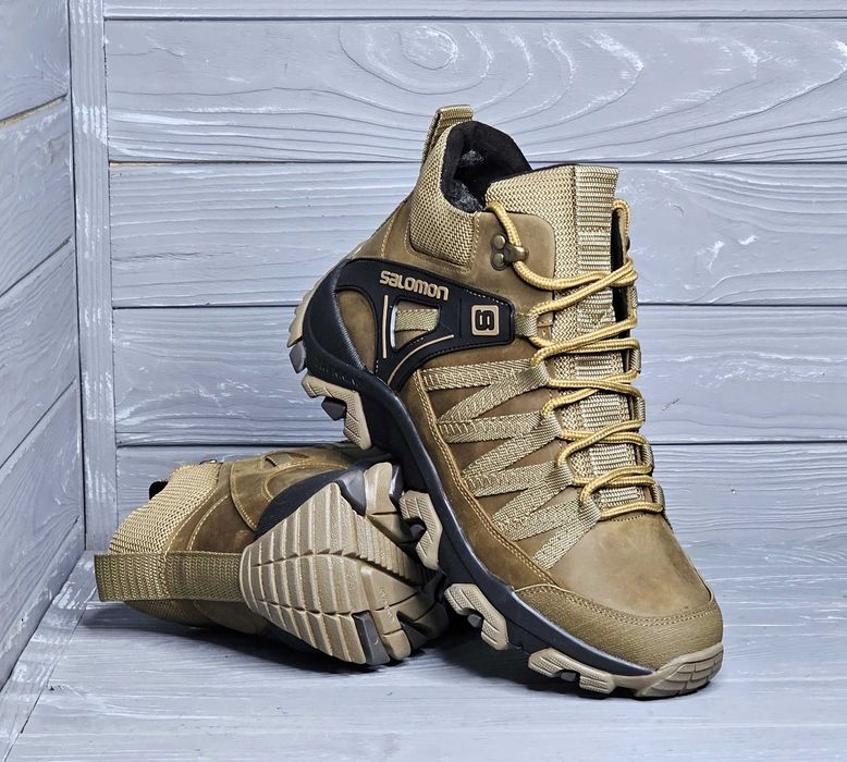 39-46 Кожаные мужские черные койот спортивные зимние ботинки кроссовки