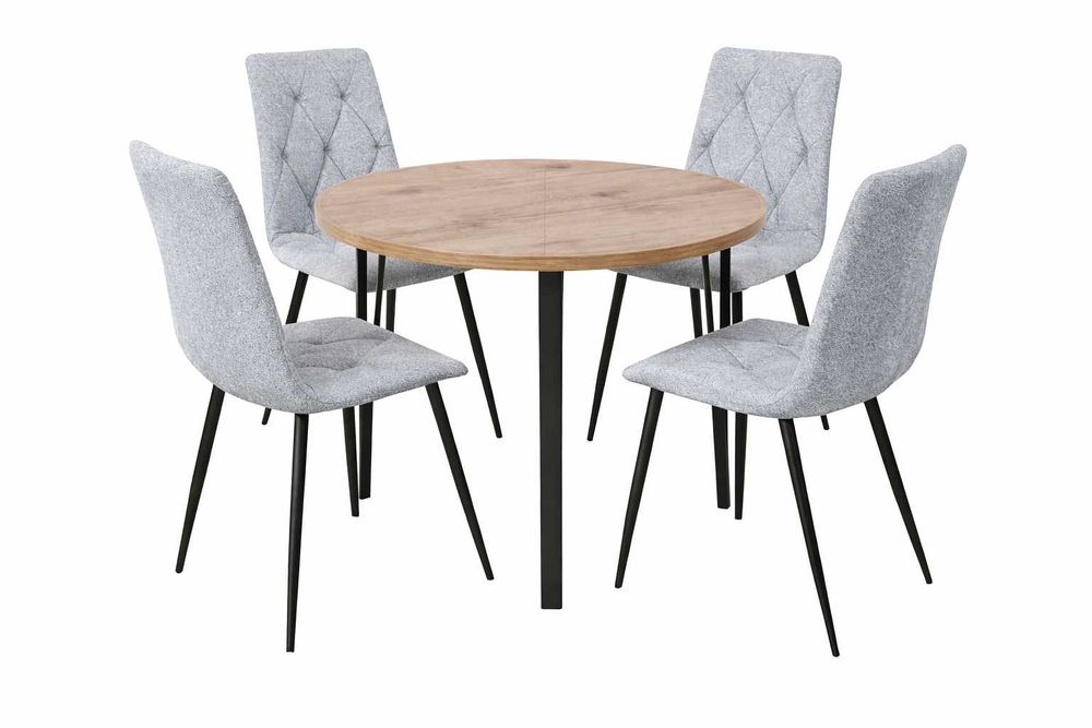 (258WN) Stół okrągły rozkładany + 4 krzesła, nowe okazja 1160 zł