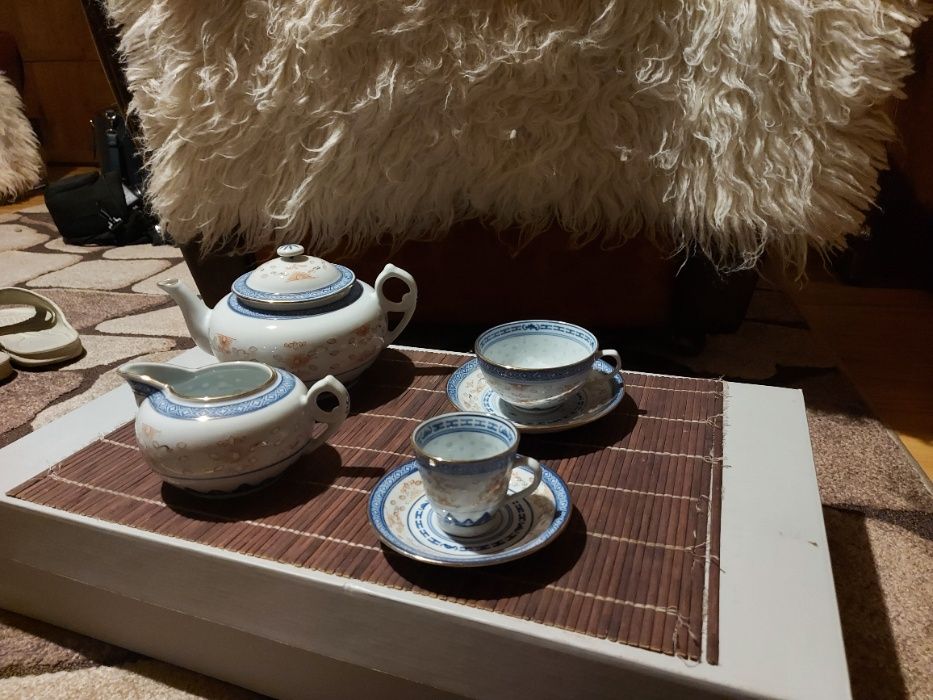 Zestaw chińskiej porcelany z ryżem (PRL)