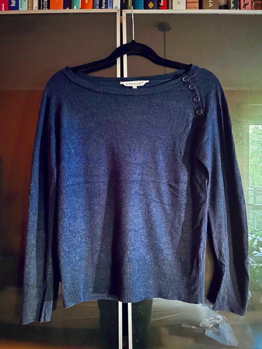 Granatowy cienki sweter, C&A, Clockhouse