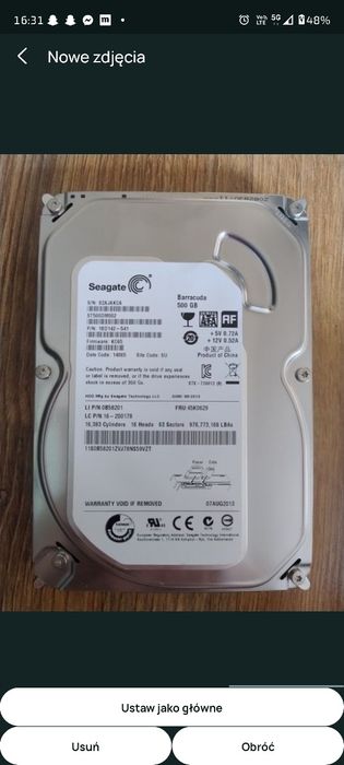 Dysk segate 500 GB
