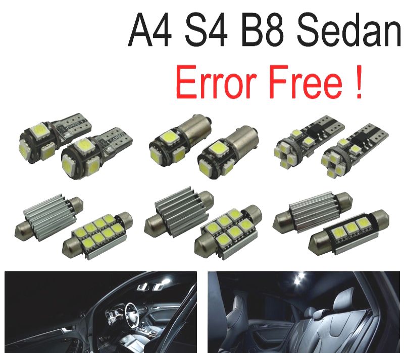 KIT COMPLETO 15 LAMPADAS LED INTERIOR AUDI A4 S4 B8 SALOON SEDAN 09-15