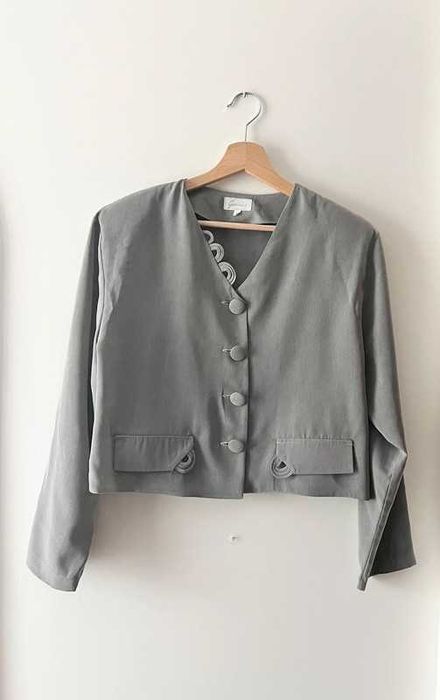 Szary popielaty żakiet damski na lato Giovani L 40