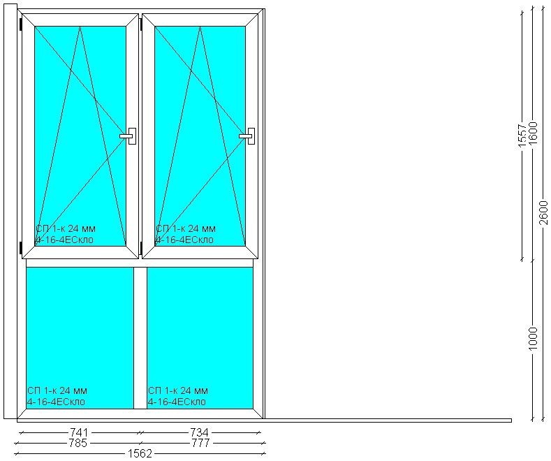 Металопластикове вікно на терасу/балкон