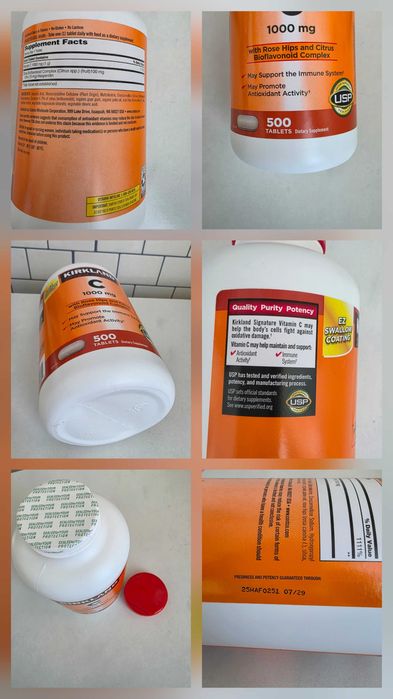 Witamina C 1000 mg Kirkland Signature dzika róża+kompl bioflaw cytrus