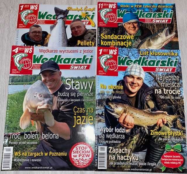 Wędkarski Świat - czasopismo, rok 2015(1,4); 2016(11) ; 2017(1)