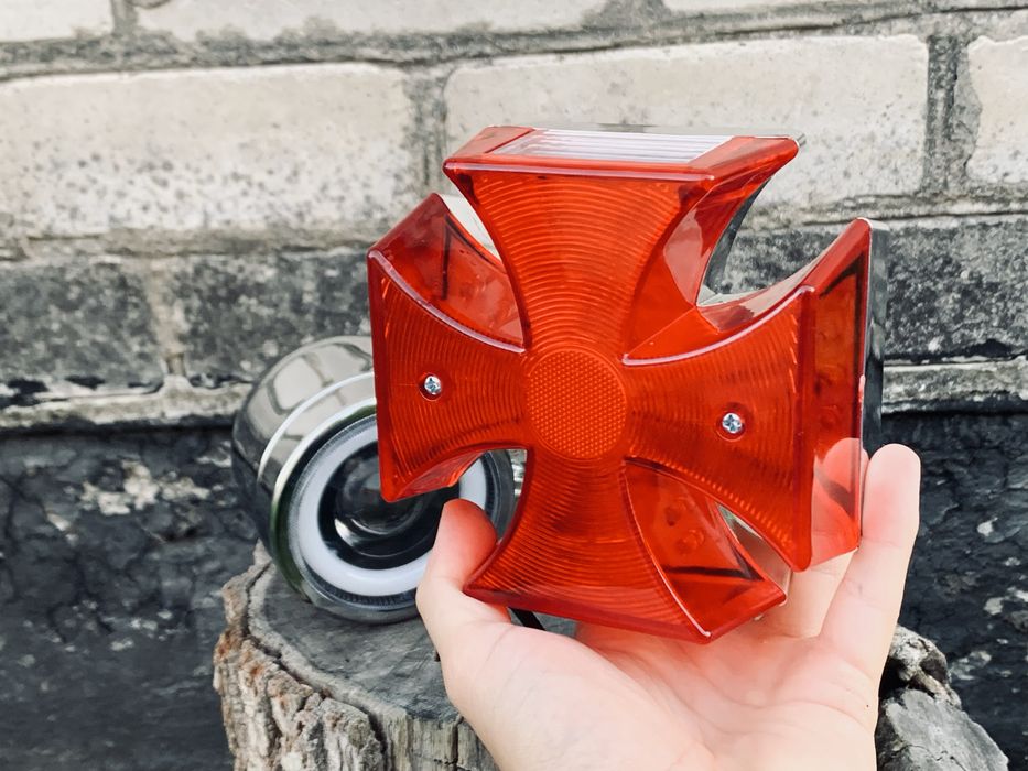 Фара лед хром мотоцикл/ фара Angel Eyes лед/стопсигнал хрест/габарити