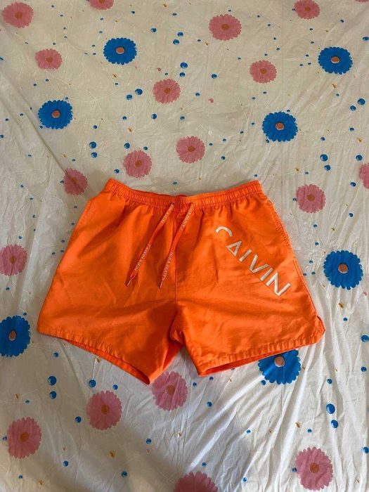 Плавательные шорты Calvin Klein Swimwear оранжевые размер L