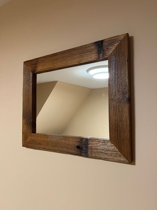 Lustro rustykalne 53x 43 cm ze starego drewna