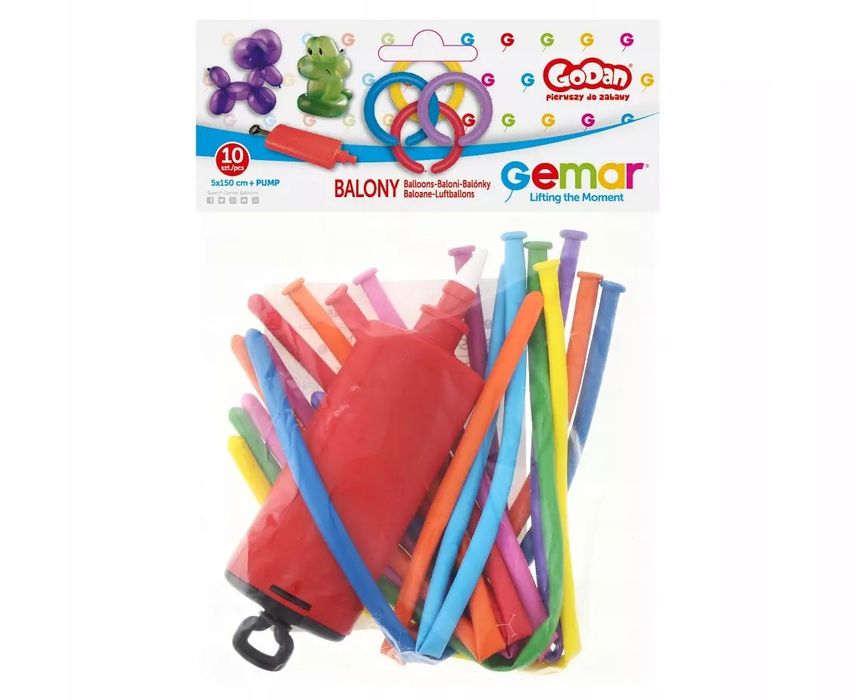Balony premium do modelowania, 10 sztuk + pompka. Godan